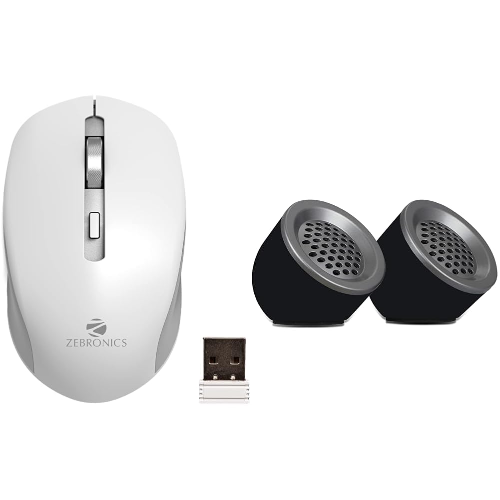 ZEBRONICS Zeb-Jaguar Wireless Mouse, 2.4GHz with USB Nano Receiver, High Precision Optical Tracking,