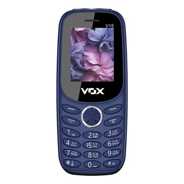 Vox V15 Multimedia Keypad Phone | 1.8" Display | Dual Sim | 1000mAh Battery | FM Radio & Music | King Talker & Contact Icon (Blue)