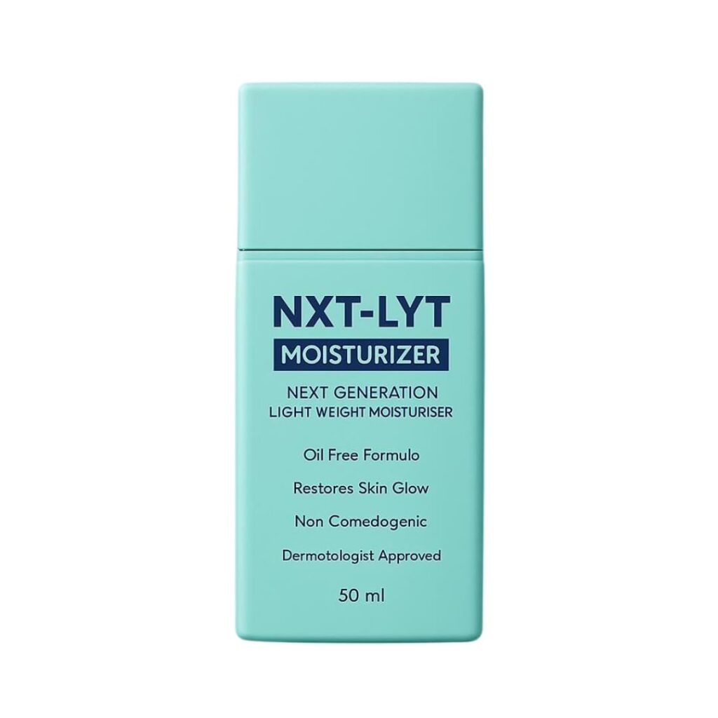 NXT-LYT Lightweight Moisturizer for Face – Oil-Free, Non-Comedogenic Daily Hydrating Cream for Oily, Acne-Prone & Sensitive Skin – Deep Hydration with Hyaluronic Acid, Niacinamide, Ceramides, Arbutin & Licorice Extract – Brightening, Skin-Repairing, Anti-Dullness Formula – 50ml