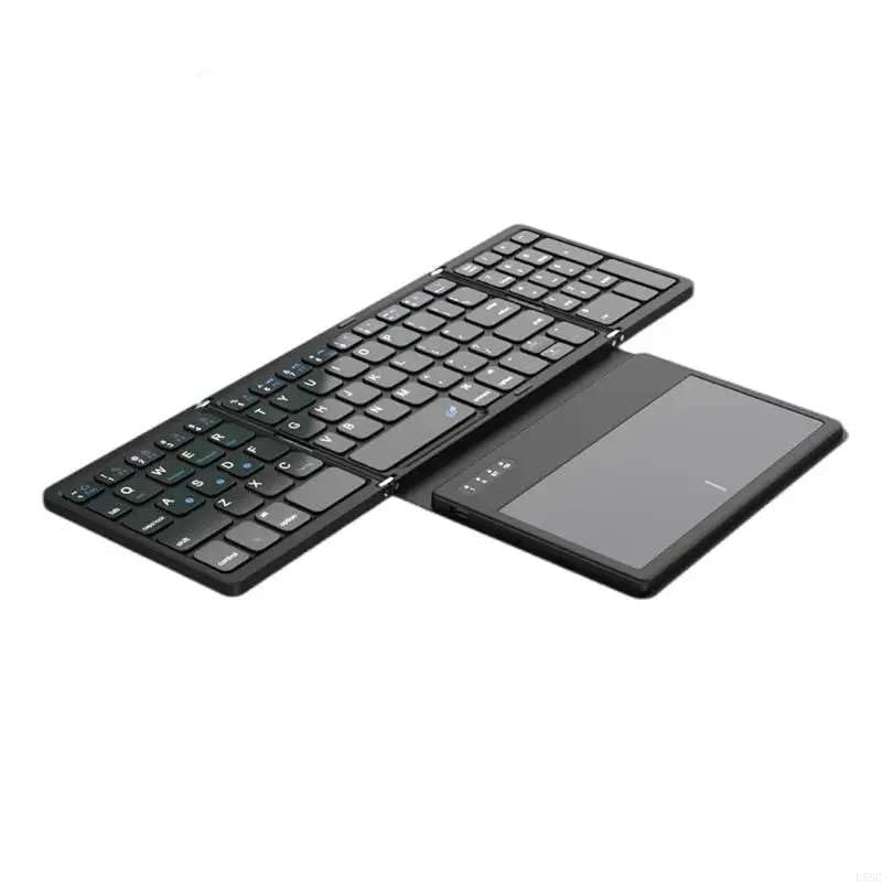 Lancemates Foldable Wireless Keyboard with Large Touchpad & Number Pad â€“ Compact Bluetooth Keyboard for Laptops, Tablets & Smartphones