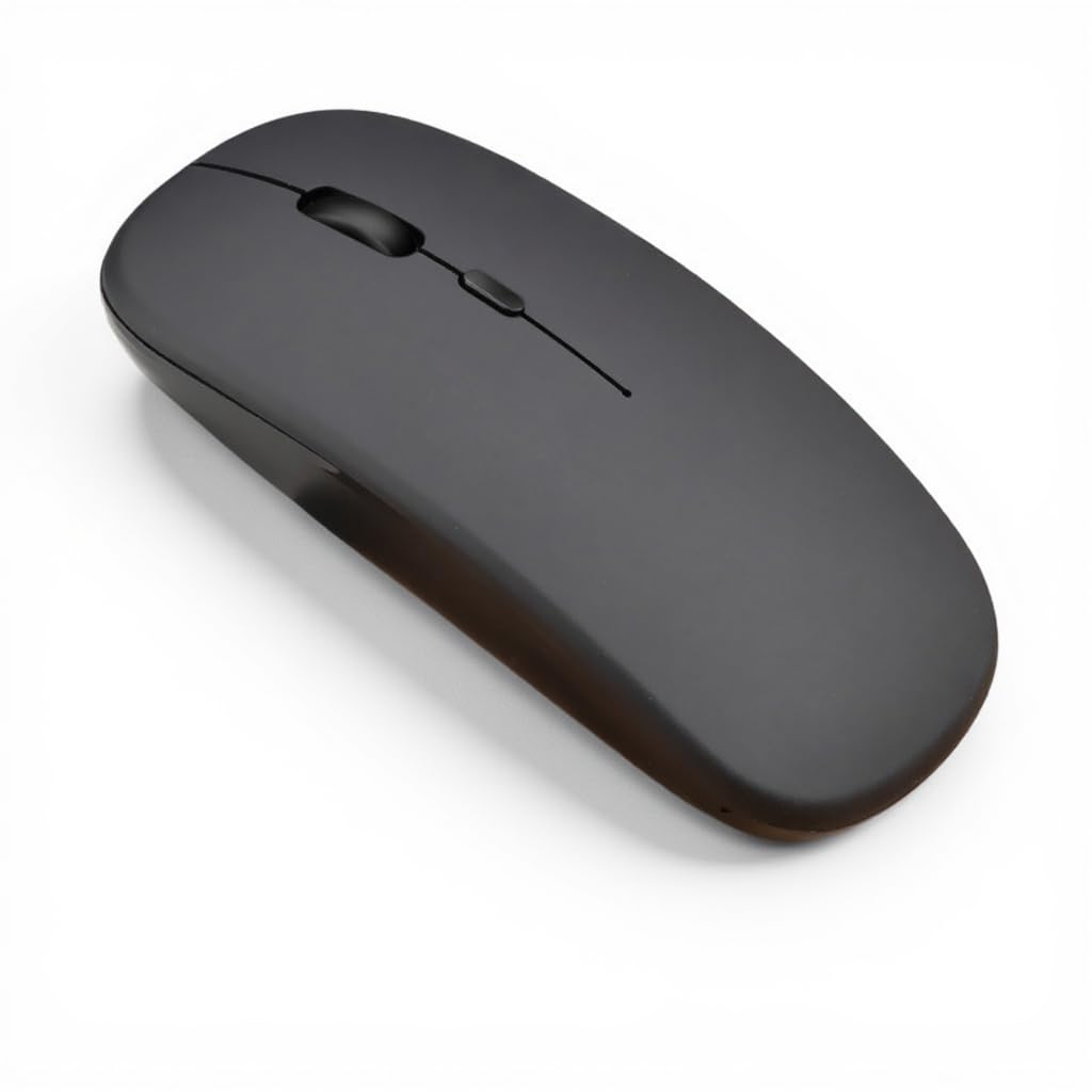 Bluetooth Dual-Mode Wireless Mouse | Rechargeable 24GHz & Connectivity, RGB Luminous Light Blue Matte Black Laptop, Notebook, Gaming