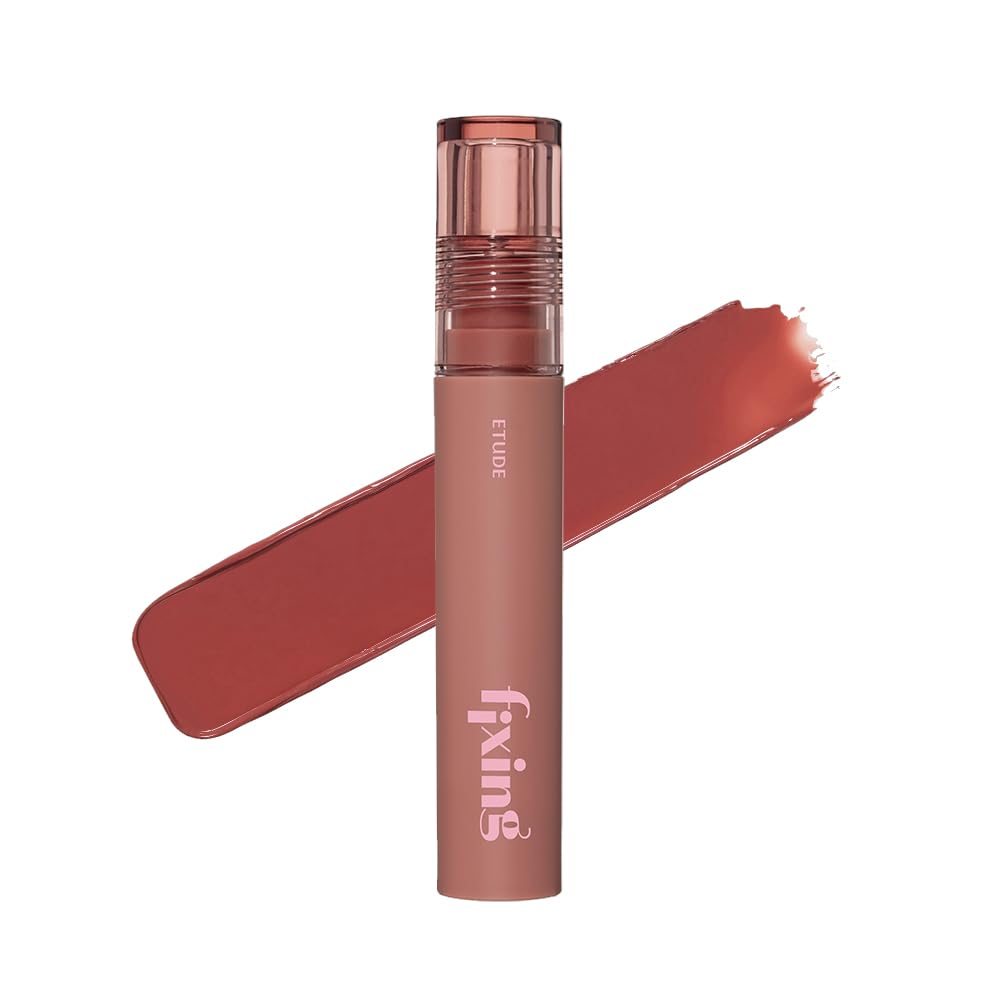 ETUDE Fixing Tint| Long Lasting High Pigmented Liquid Lipstick |Waterproof Lightweight Matte Finish Lip Stain| Full Coverage| #16 Baked Pecen- 4g