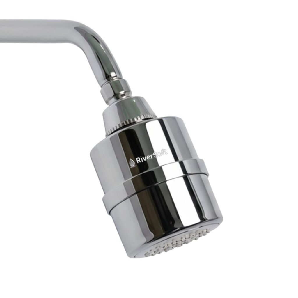 RiverSoft DIVA-01 Shower Filter for Hard Water with 15 Stages | Hard Water Shower Filter | Water Softener for Bathroom (Chrome, Pack of 1)