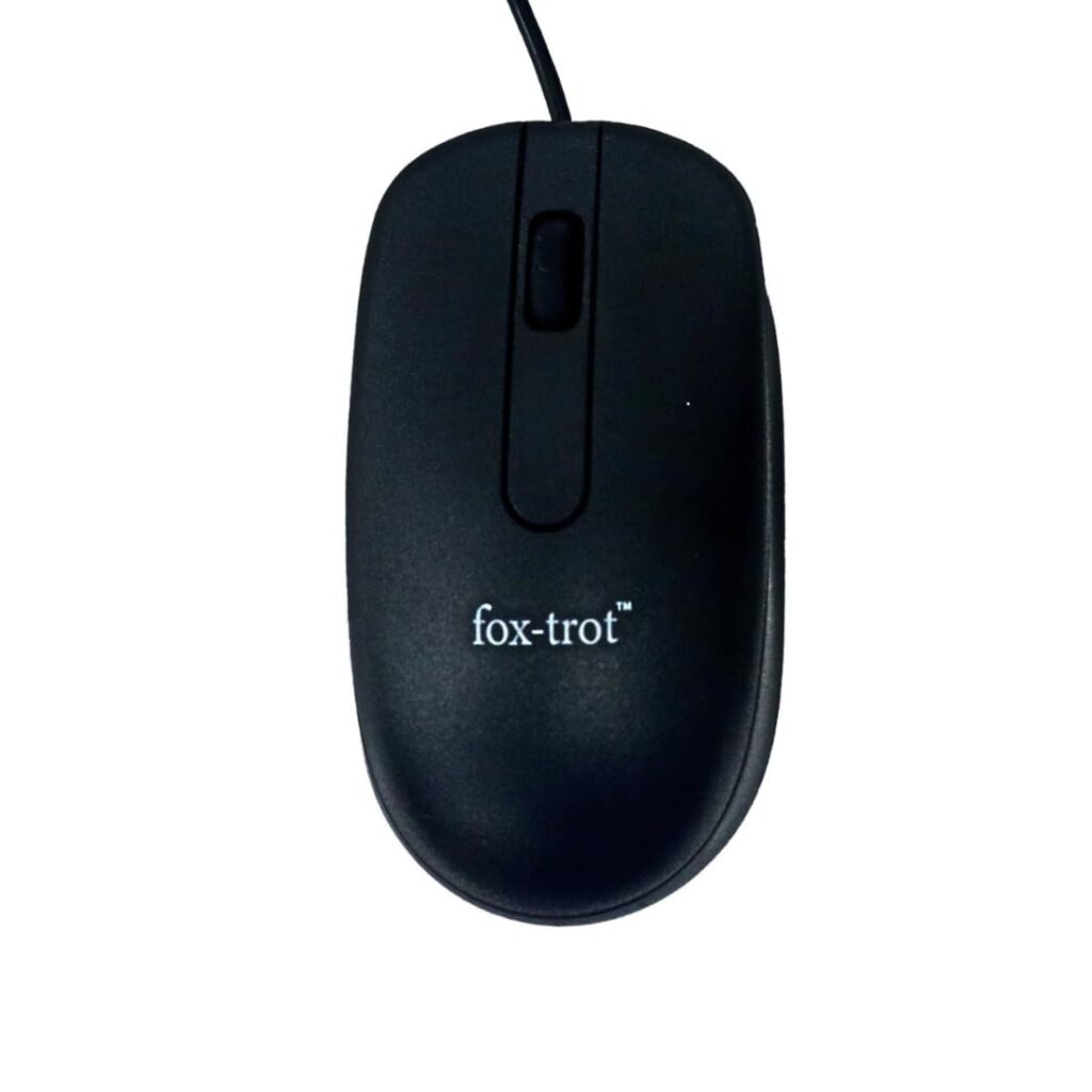 Fox-Trot Wired Optical Mouse, 1000Dpi, Led Tracking, Scrolling Wheel, Plug and Play