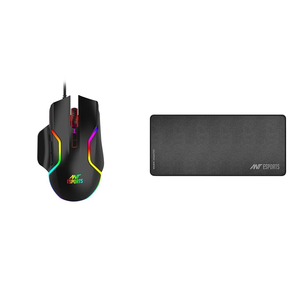 Ant Esports GM320 RGB Optical Wired Gaming Mouse | 8 Programmable Buttons | 12800 DPI I Ergonomic De