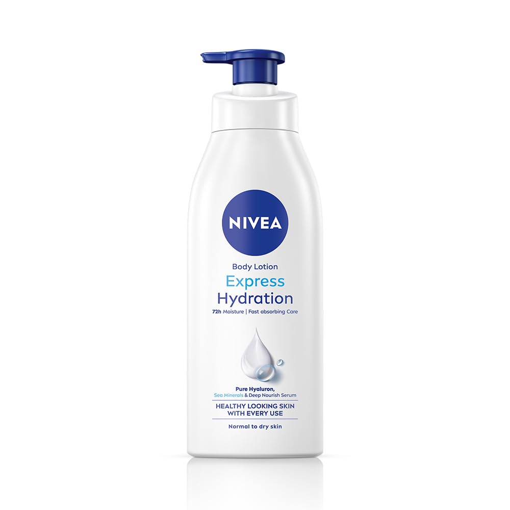 NIVEA Express Hydration 400ml Body Lotion | 48 H Moisturization & Hydration for Summer | Goodness of Sea Minerals & Deep Moisture Serum | Non Greasy & Healthy Looking Skin |For All Skin Types