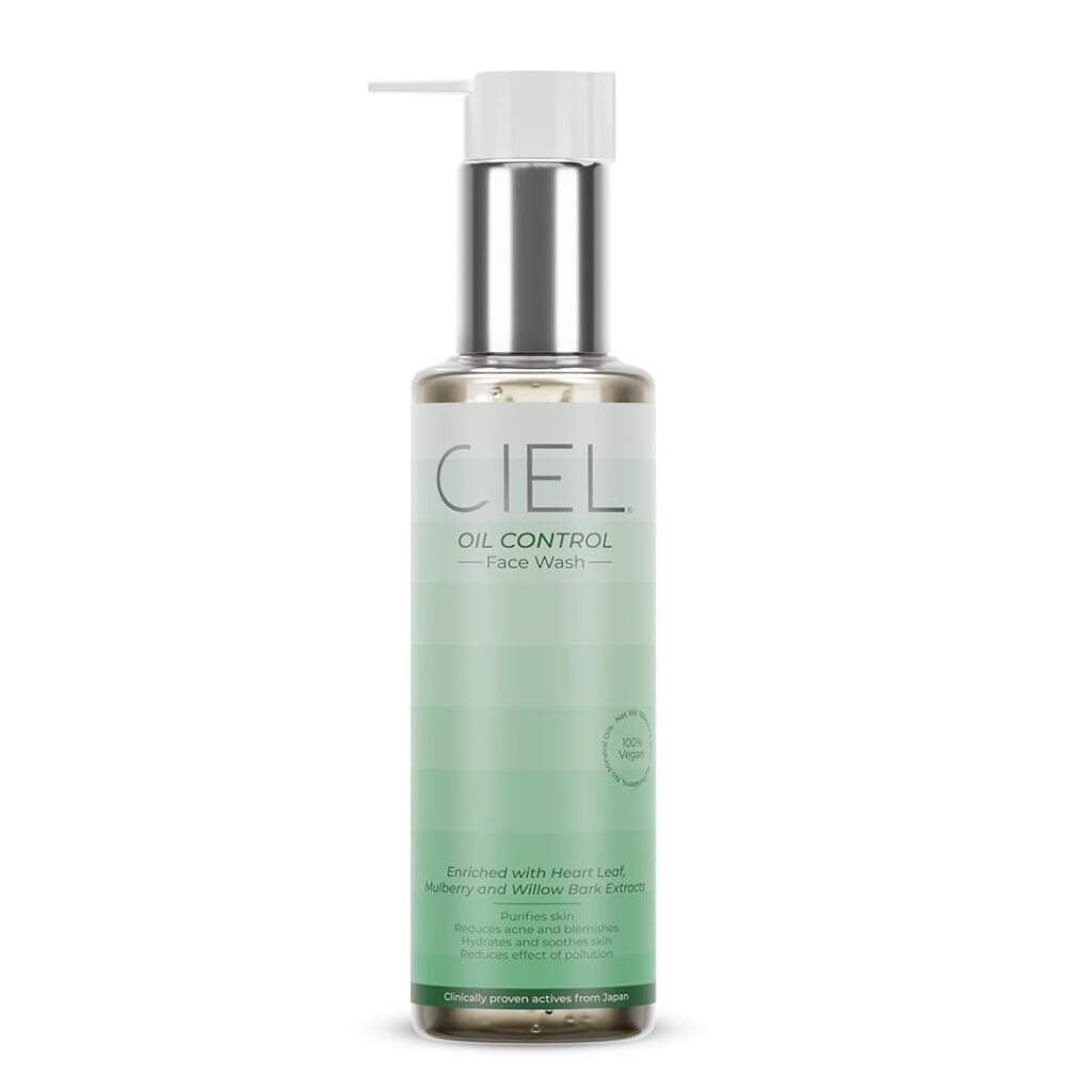 CIEL Oil Control Face Wash - 100 ml | For Oily, Acne Prone, Sensitive Skin | Deep Cleansing | Salicylic Acid + Green Tea + Aloe Vera | Hydrating & Gentle Face Wash for Oily Skin