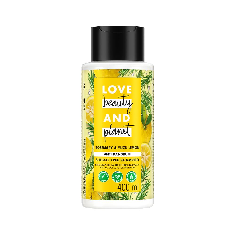 Love Beauty And Planet Rosemary & Yuzu lemon sulfate free anti dandruff shampoo 400ml