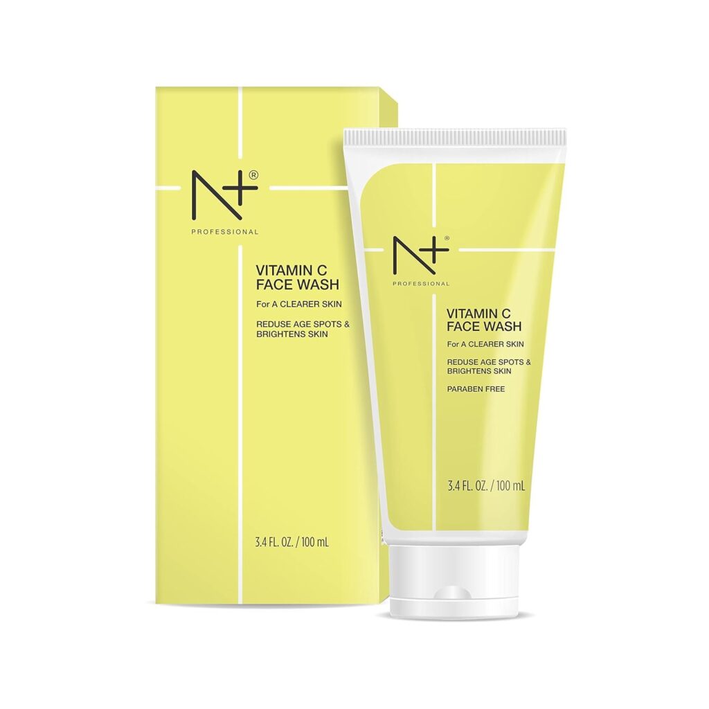 N+ Professional Vitamin C Face Wash For Oily to Normal Skin women & men, Hydration, Brightening, Pore Cleansing, Detan, Acne & Sensitive Skin, No Parabens (100ml) (Pack of 1)
