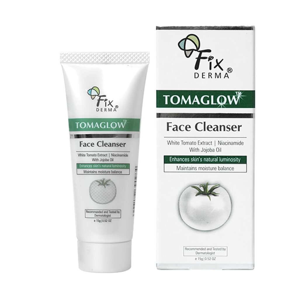 Fixderma Tomaglow Brightening Face Wash | with White Tomato Extract | 4% Niacinamide | Gentle & Hydrating Cleanser | Reduces Pigmentation & Evens Skin Tone | All Skin Type 15gm
