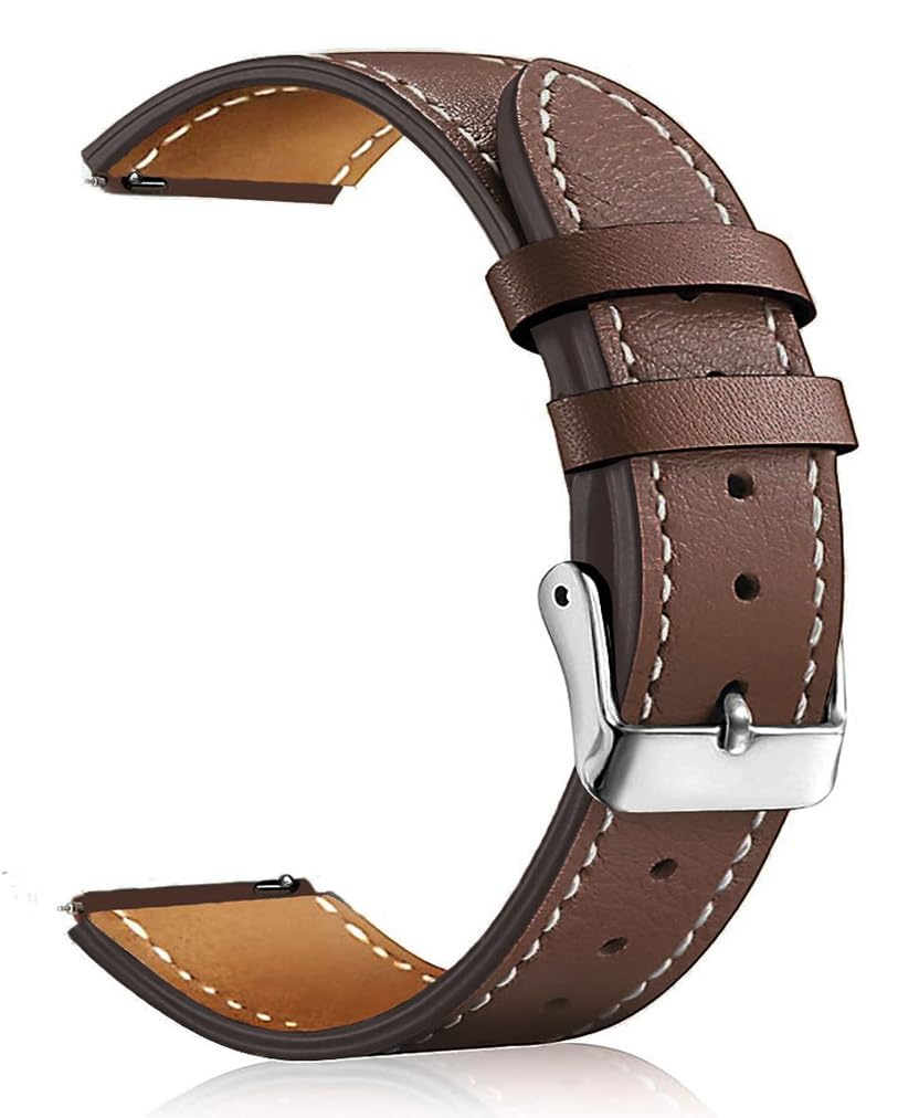 ADAMO Genuine Leather SmartStrap for Men and Women with Multiple Colors and Sizes 20mm and 22mm (Color and Size Options Below)