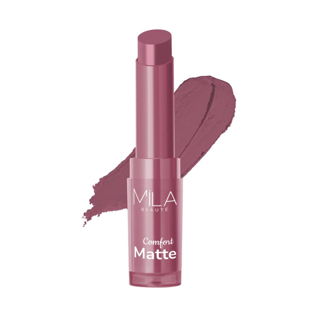 Mila Beauté Creamy Comfort Matte Long-Lasting Lipstick for Women | Highly Pigmented & Hydrating Lipstick with Jojoba | Single Swipe Application | Suitable for Indian Skin Tones - MAUVE NUDE