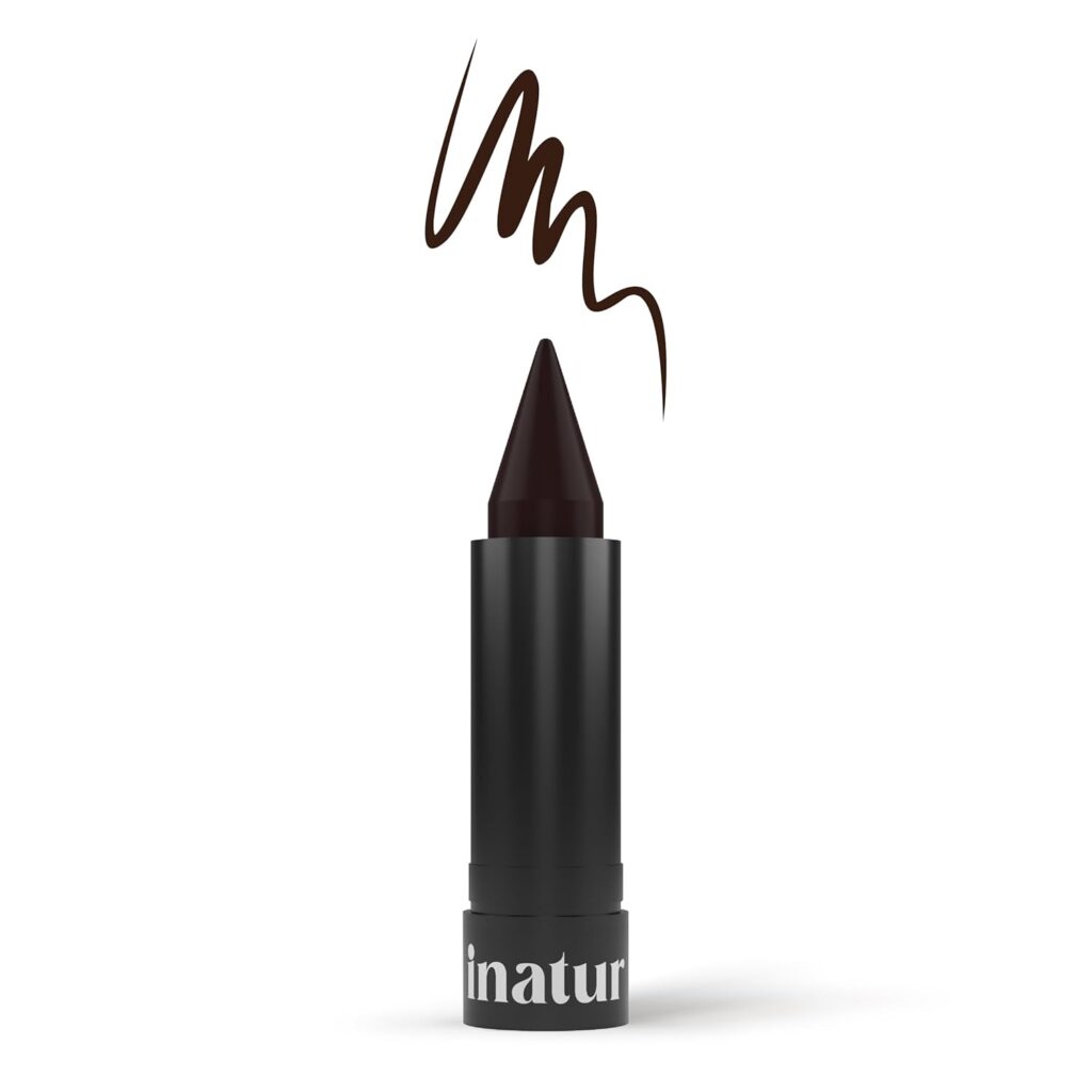 inatur Brown Kajal - Organic, Vegan, Long-Lasting, Smudge-Proof Eye Kohl Kajal | for Eye Makeup | Ideal for Defining Eyes, All-Day Wear | 3.5g