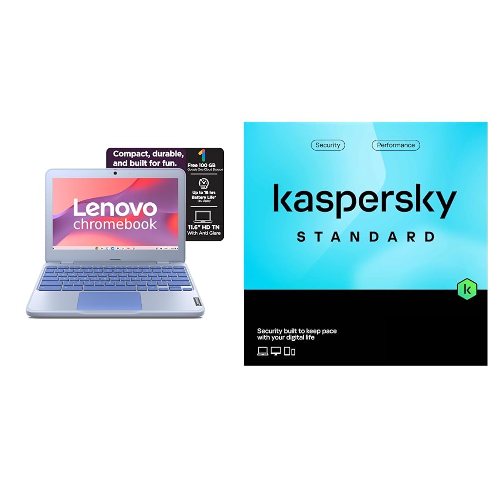 Lenovo {SmartChoice Chromebook Intel Celeron N4500 (4GB RAM/64GB eMMC 5.1/11.6 Inch (29.46cm)/HD Display/2Wx2 Stere + Kaspersky Standard 1 Device 1 Year (Physical Pack)
