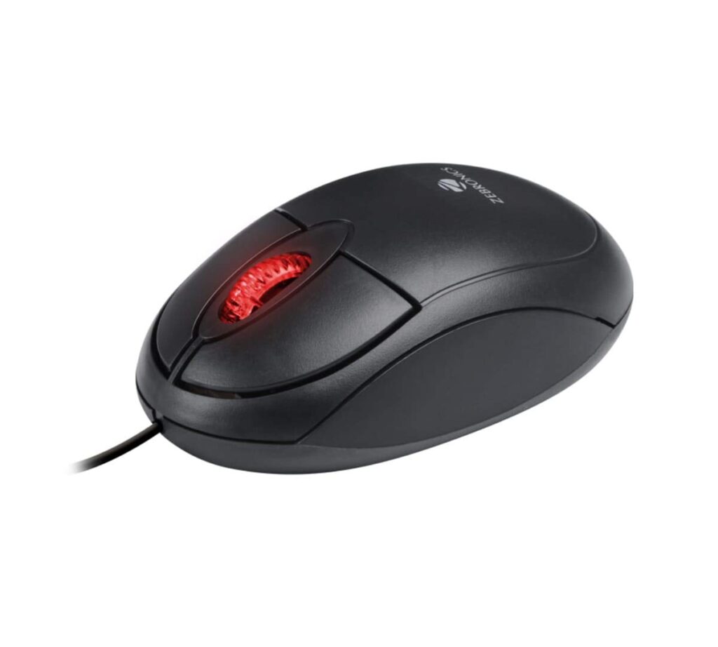 Zebroniks Zeb-Rise USB 2.0 Wired Regular Optical Mouse(Black)