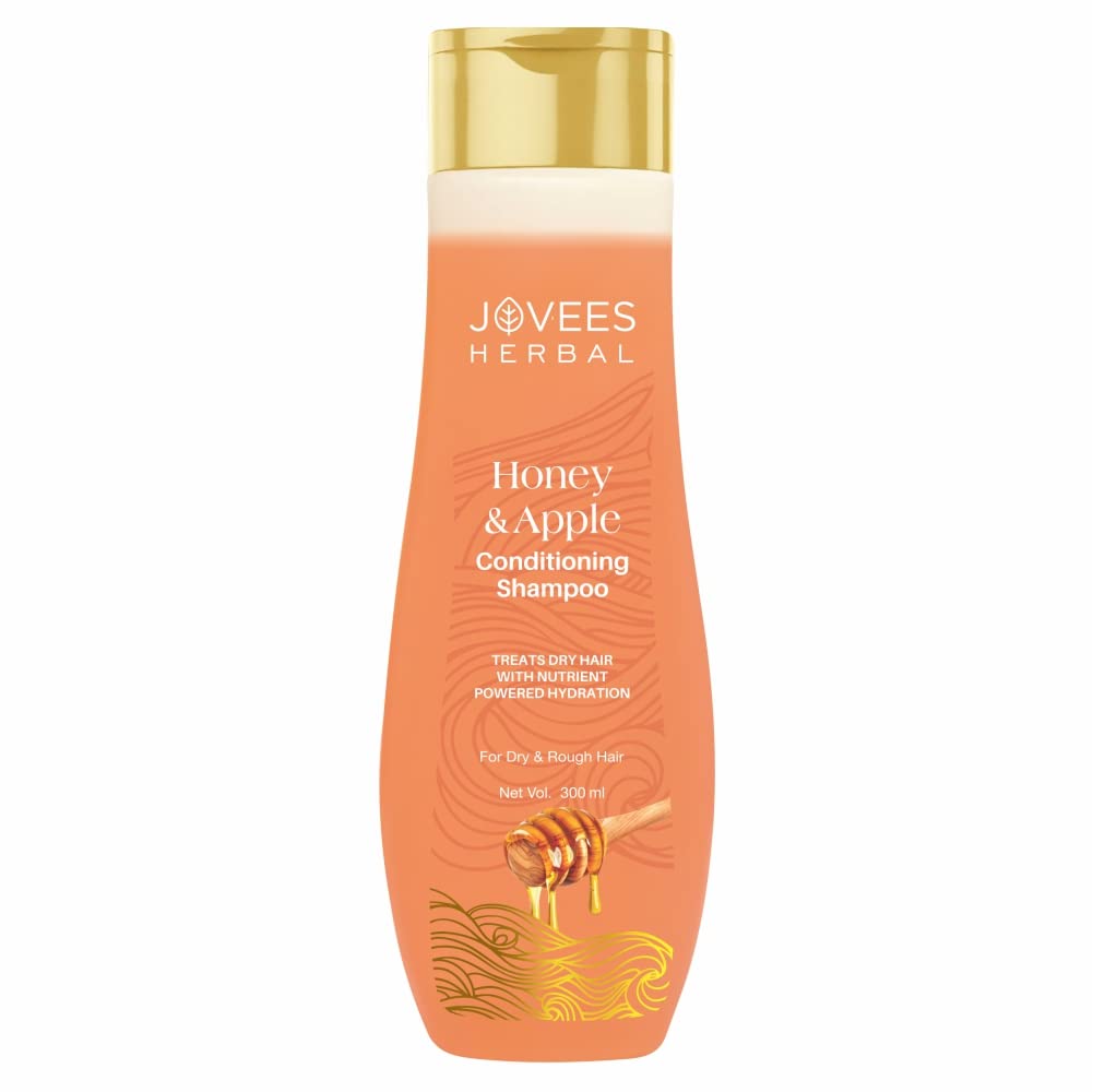 Jovees Herbal Honey & Apple Conditioning Shampoo For silky, Soft & Shiny Hair | Repairing, Controls Frizz, With Peach and Aloe Vera Extracts | For Dry to Rough Hair- 300 ml