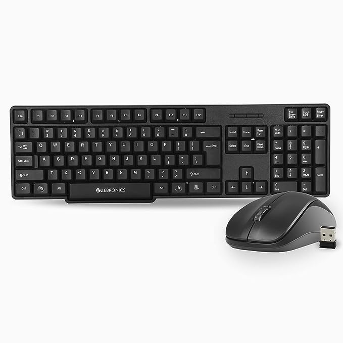 Zeb-Companion 107 USB Wireless Keyboard and Mouse Set with Nano Receiver (Black)