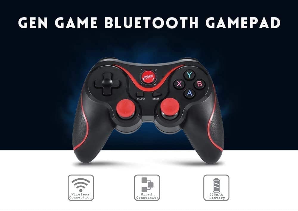 SSR Wireless Gaming Controller Joystick Support for Android Phone Smart Box Smart TV & Smart Phone X3 Bluetooth Wireless Gamepad Controller Handle for Android Smartphone Black