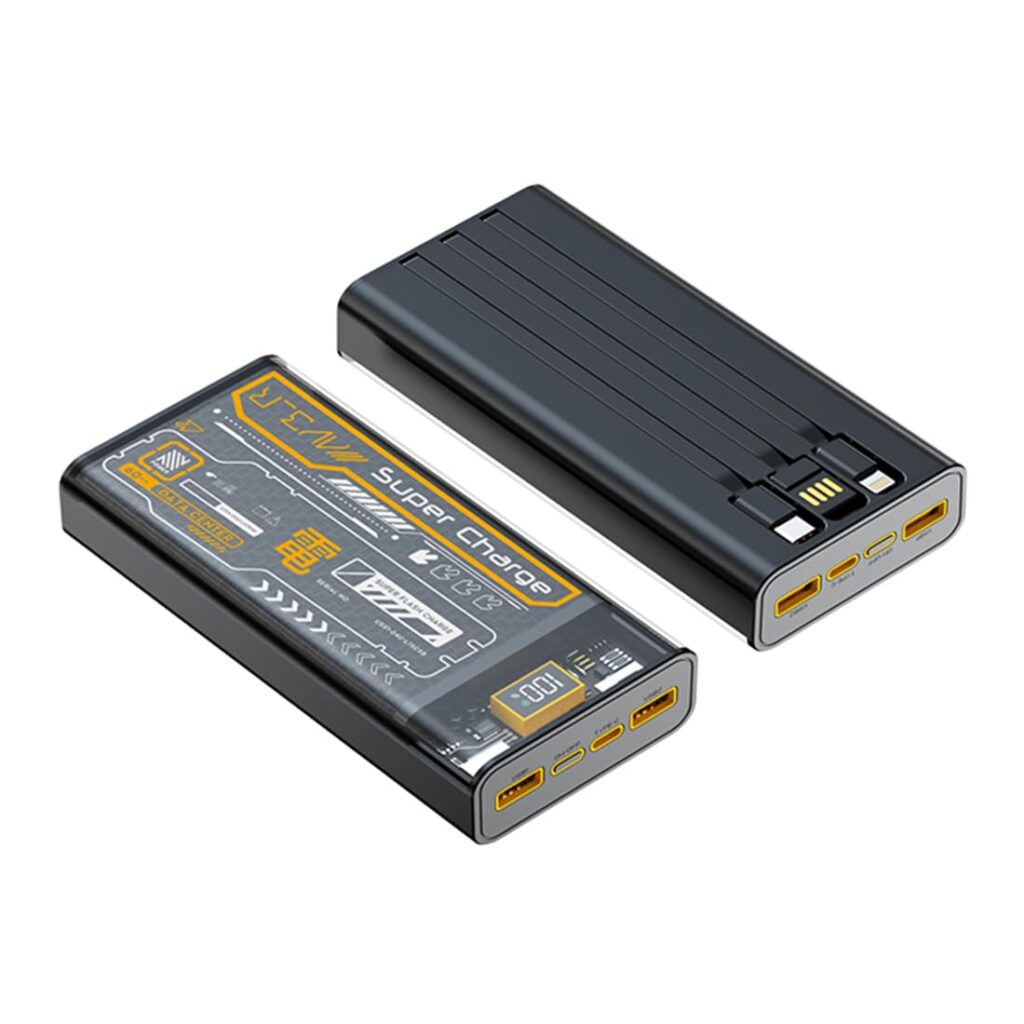 IKALL IKPB20 22.5W Fast Charging 20000 mAh Power Bank with Built-in 3-in-1 Cable and Digital Display (Black)