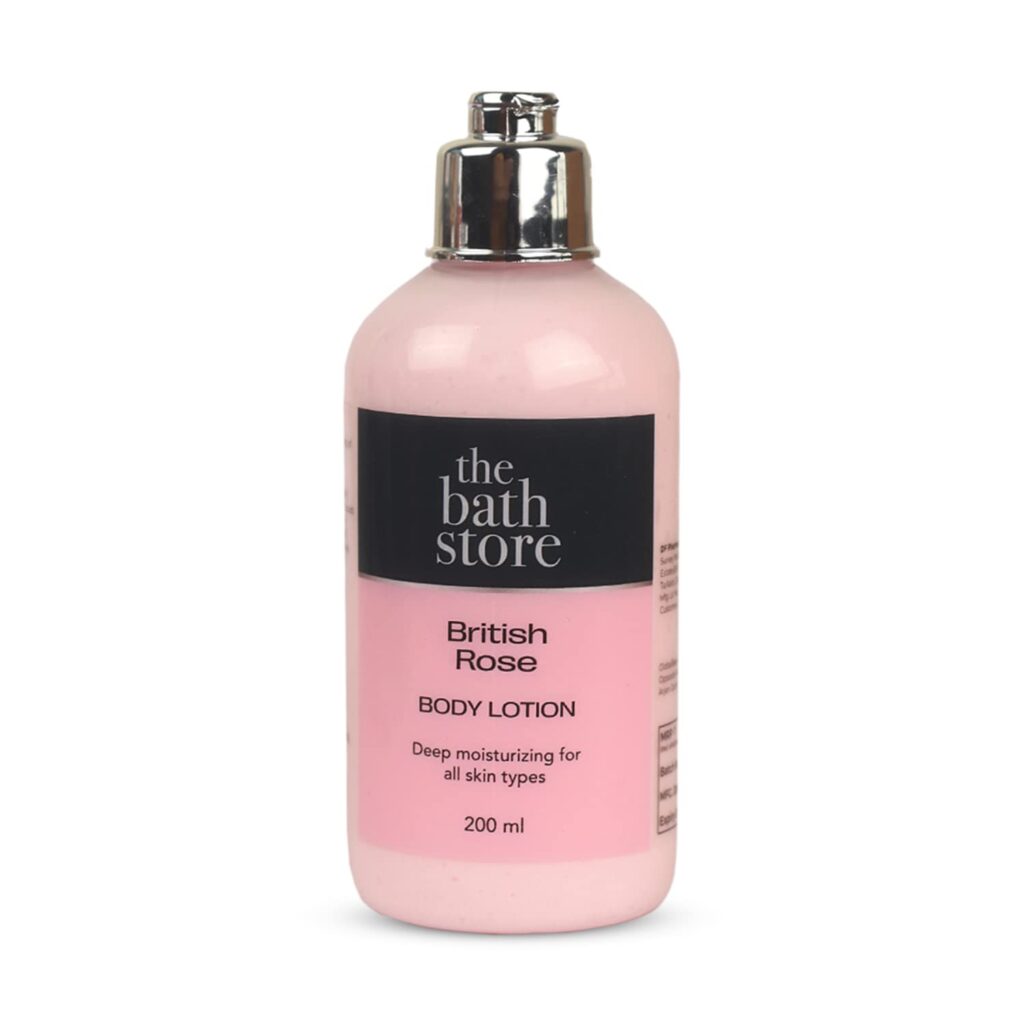 The Bath Store British Rose Body Lotion for Women & Men | Body Moisturizer for Oily Skin & Dry Skin - Deep Moisture, Non Sticky Body Lotion | Moisturizer for Body - 200ml