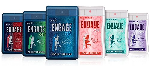 Engage Men & Woman Pocket Citrus Perfume,18 Ml (Pack Of 6)