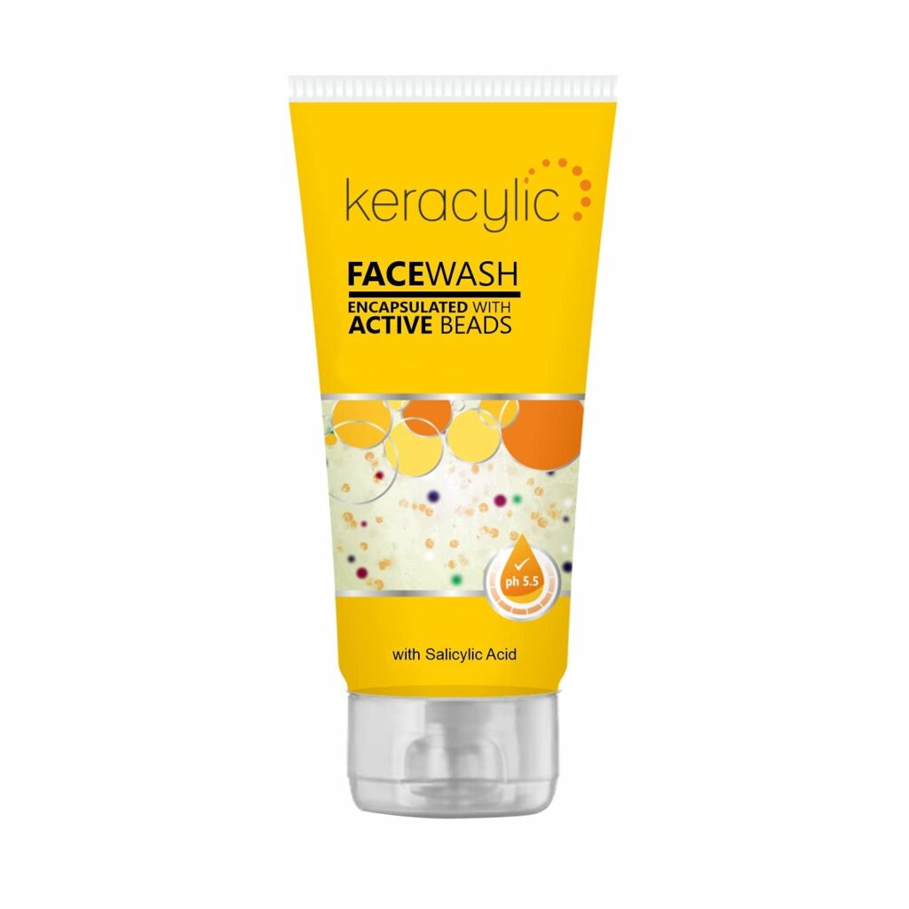 Keracylic Face Wash with Salicylic & Glycolic Acid for Glow, Even Skin Tone & Texture | pH 5.5 Rejuvenating Face Cleanser with Millicapsules | Boosts Renewal & Glow | For All Skin Types 70g