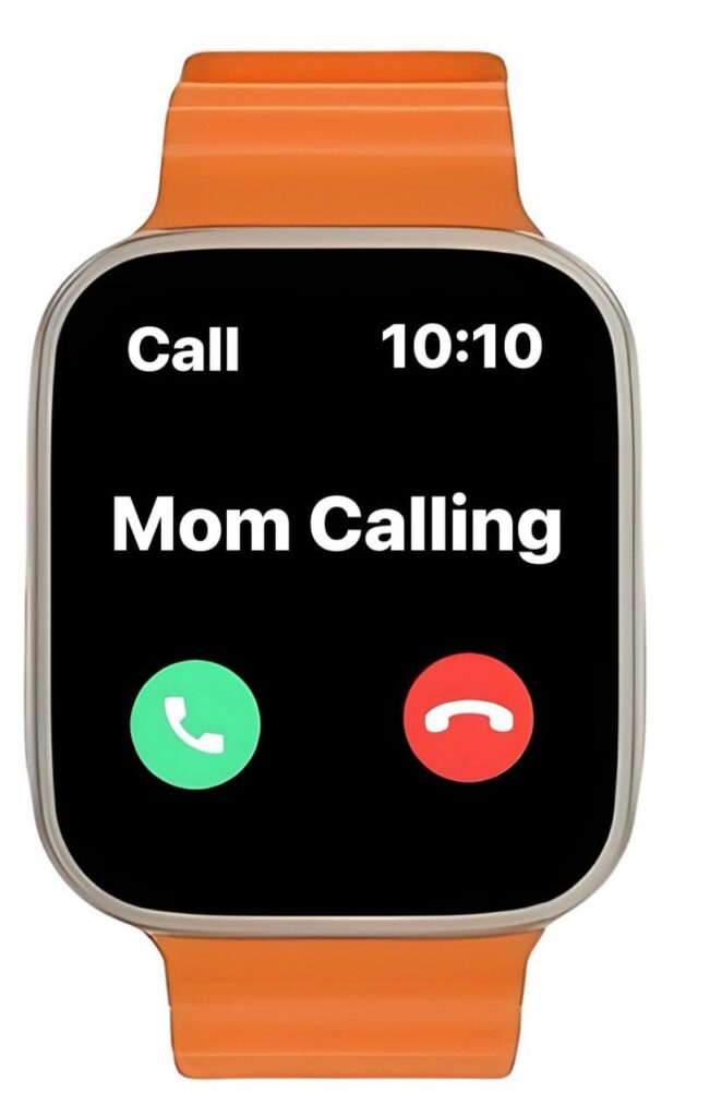 T800 Ultra Smart Watch, 1.99-inch Touch Display, Bluetooth Calling, Orange Strap, Health Tracker, Sports Modes