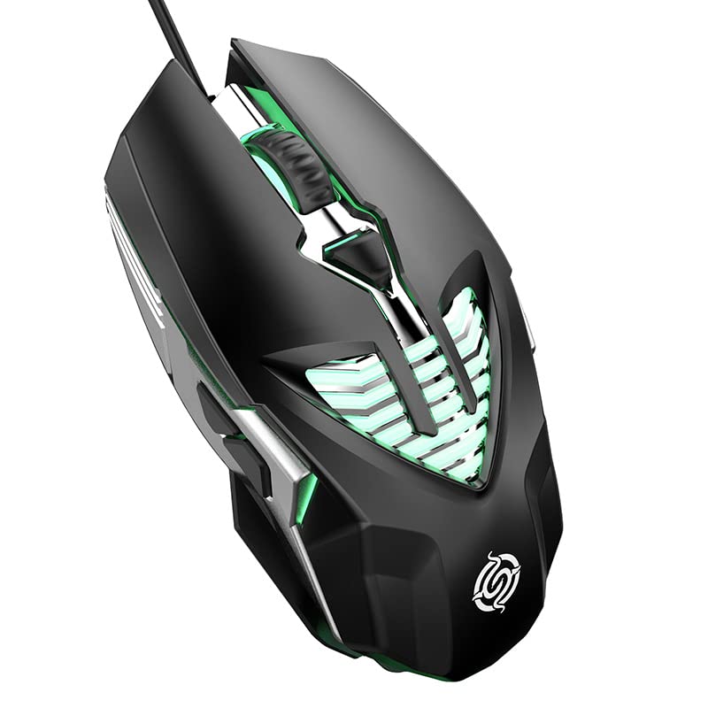 ENTWINO Bullet-Q1 Gaming USB Wired Mouse 6D Ergonomic Adjustable DPI, Backlight Wired Optical Gaming Mouse
