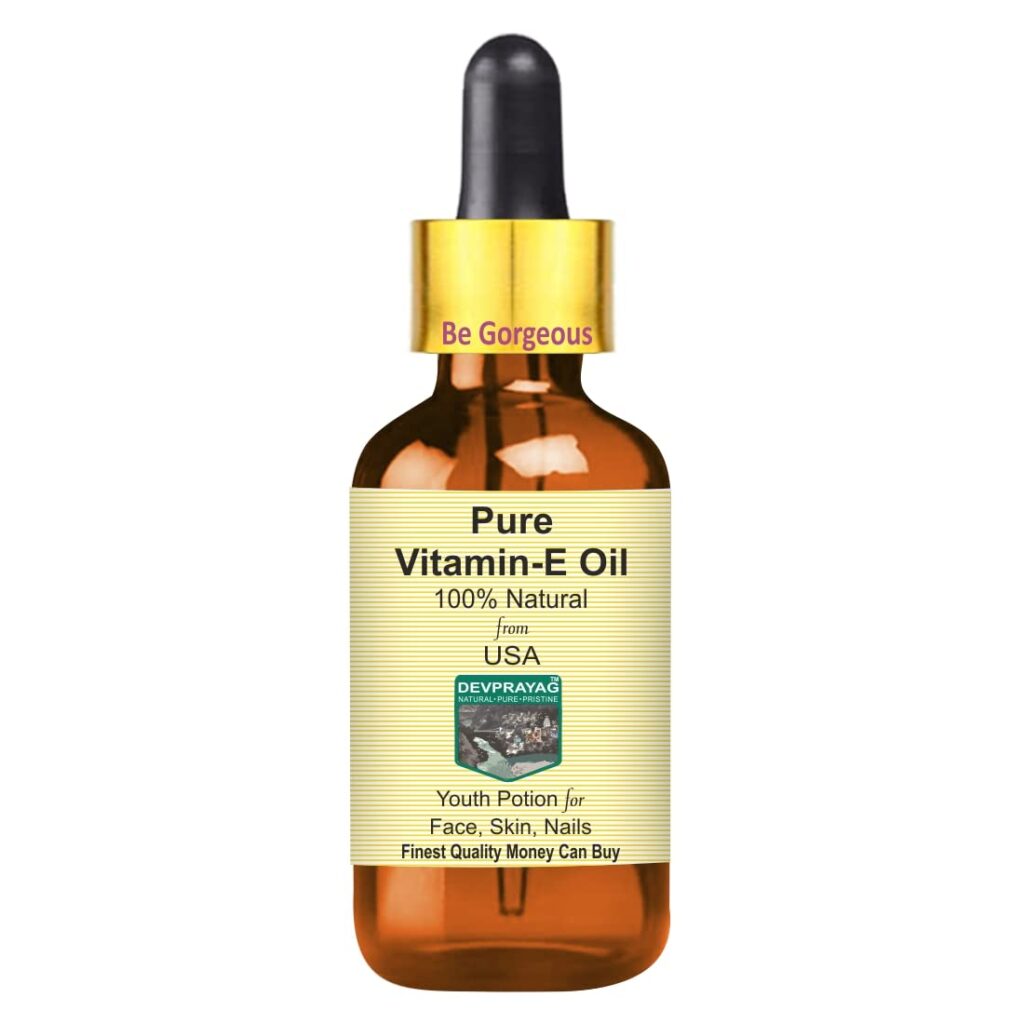 Vitamin E Oil with Glass Dropper | Traditionally Extracted | Pure | Non-Sticky | Lightweight | For Skin, Hair & Nails | All Skin Types | Men & Women | 100ml