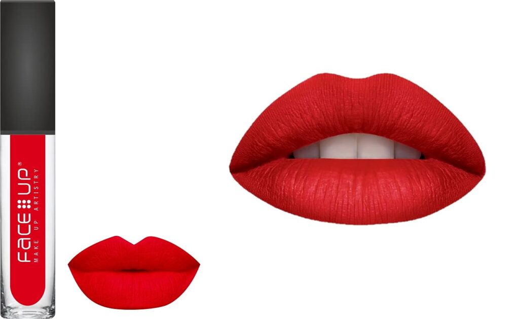 Face Up Waterproof Creamy Matte Long Lasting Liquid Lipstick, Lightweight & Hydrating Lip Colour, Shade - Bridal Red (M - 19)