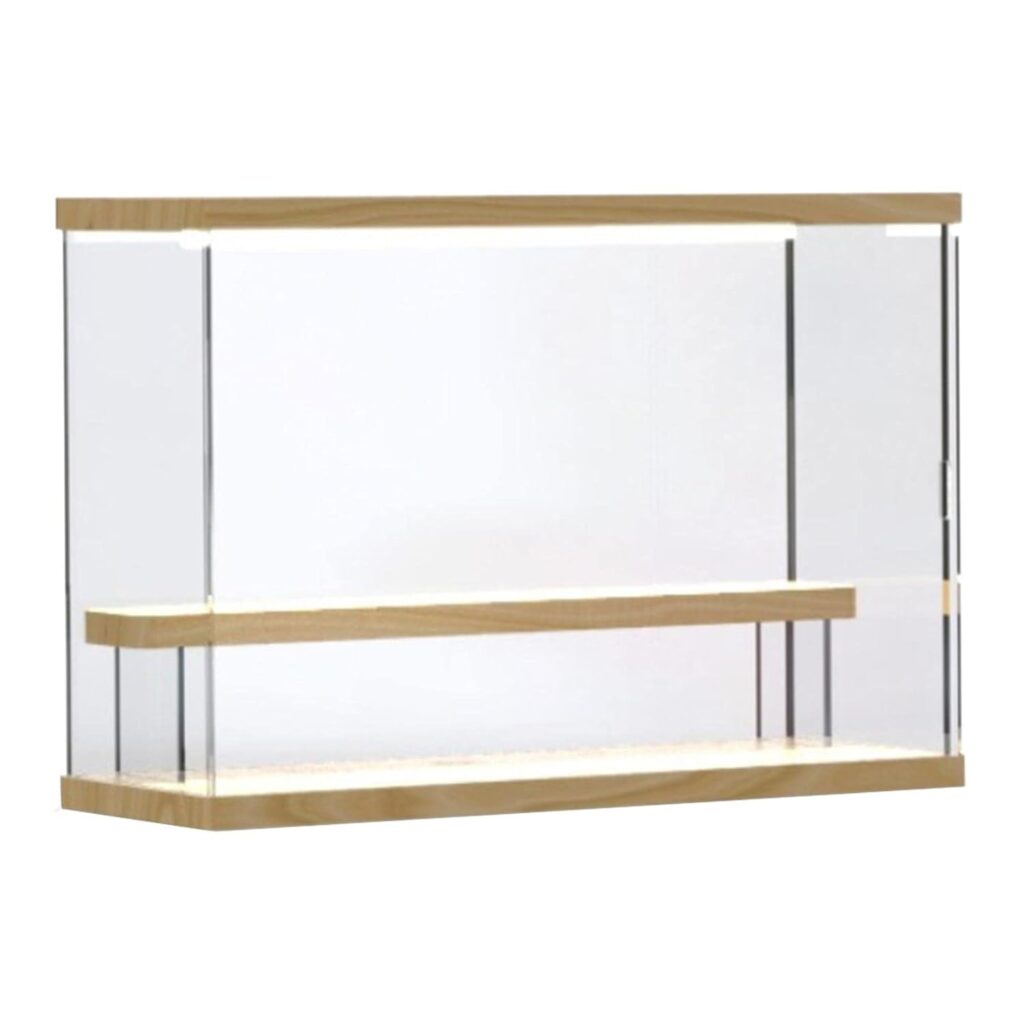 LOOM TREE® Dustproof Acrylic Display Rack with Lights Perfume Desserts Dolls Storage 2 Step | Action Figures | Tv, Movie & Video Games