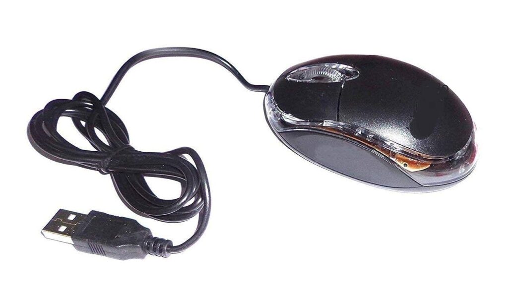 Wired USB Mouse for Computers and laptops, for Right or Left Hand Use, (Multicolored)