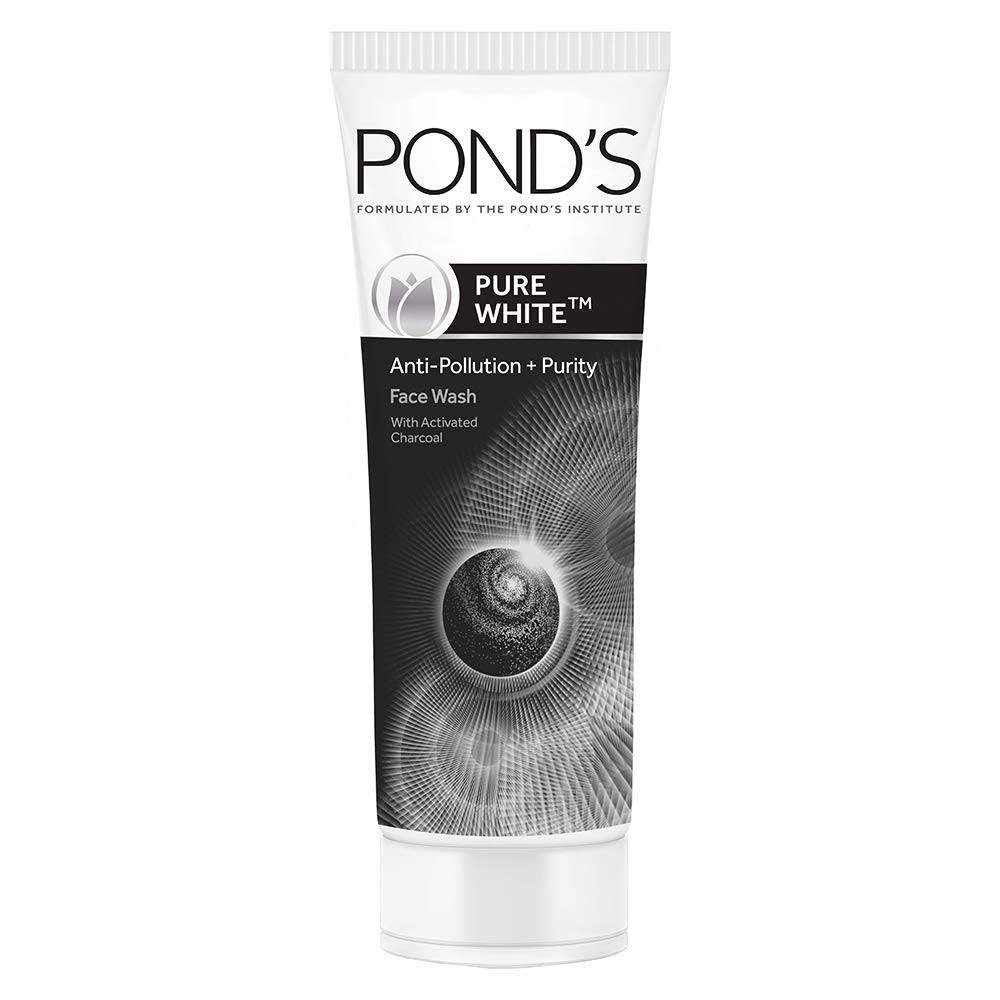 Pond'S Pure Detox Anti-Pollution Purity Face Wash With Activated Charcoal Deep Cleans Impurities Dirt And Pollution For 2X Brighter Glowing Skin,100 gm