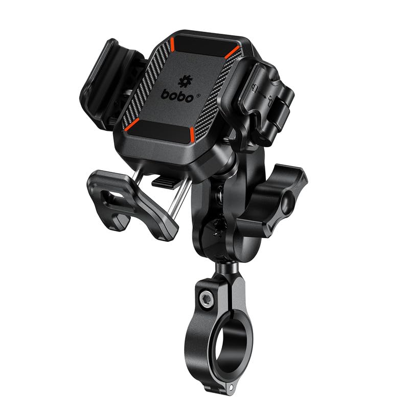 BOBO BM22H PRO Handlebar Mount Anti-Vibration Anti-Theft Waterproof Bike/Motorcycle/Scooter Mobile Phone Holder Mount Ideal for Maps and GPS Navigation (Black)