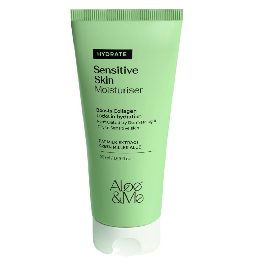 Aloe&Me Creme Gel Face and Body Moisturizer For Oily & Acne Prone Skin | Oil-free | Fast Absorbing | Non sticky | Fragrance Free | 50 ml