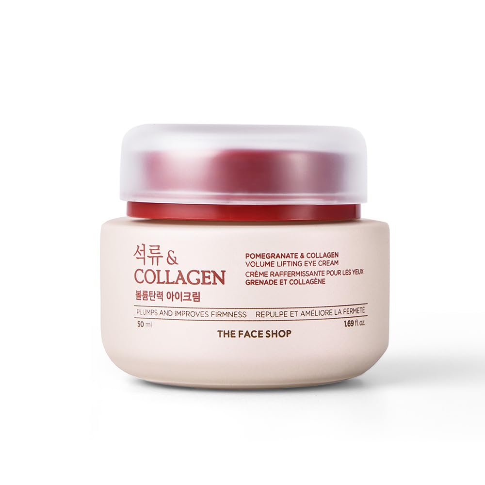 The Face Shop Collagen & Pomegranate Anti-Aging Face Cream | With 10% Marine Collagen & Pomegranate Extracts | Reduces Wrinkles, Firms Skin | For All Skin Types, 50ml