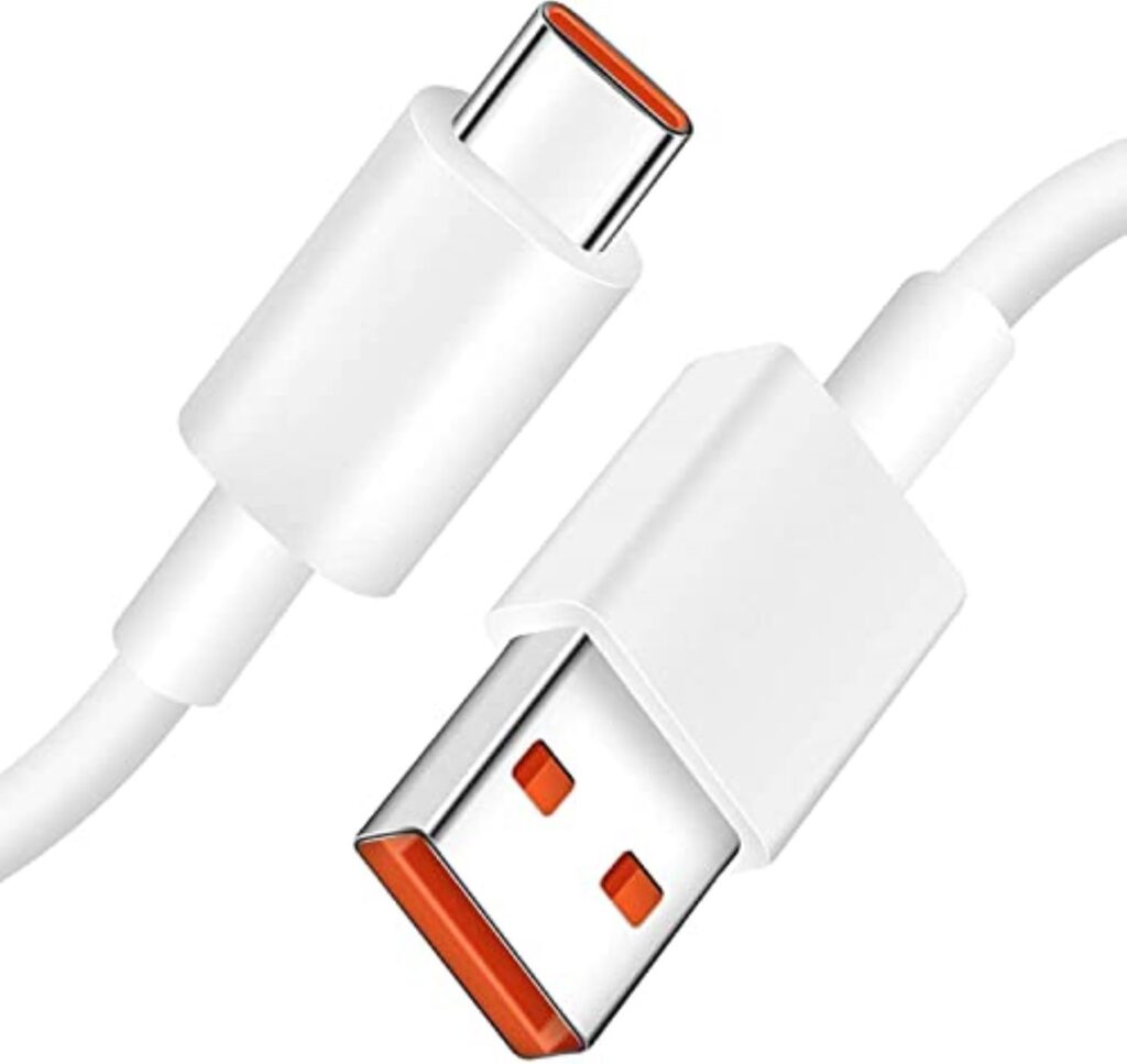 Mi USB to Type C 33W Hypercharge Cable, 3A Fast Charging Cable with Up to 480 Mbps High-Speed Data Transfer & Sync Cord Compatible With All Xiaomi Smartphones and Devices (White, 1 Meter)