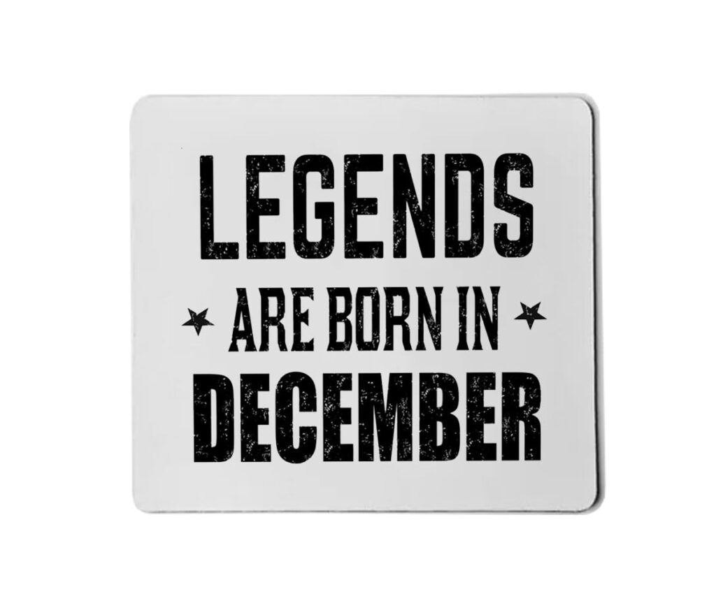 Gen7Dzine Legends are Born in December Mouse Pad, Large Printed Premium Textured Waterproof Anti Skid Rubber Base for Desktop Laptop Gaming Professional. Pack of 1