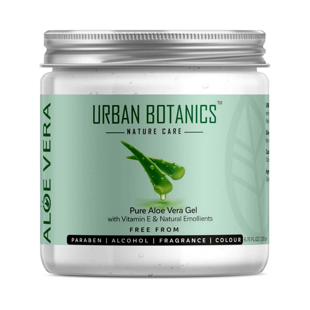 UrbanBotanics® Pure Aloe Vera Skin/Hair & Face Gel With Vitamin E & Natural Emollients (Paraben Free), 200g