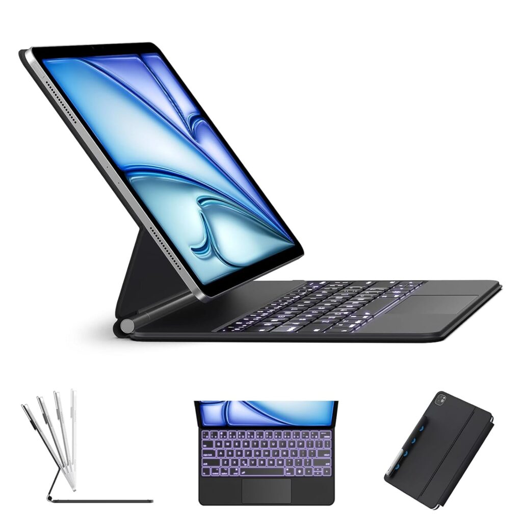Magic Keyboard Case for iPad Pro 13" (M4 2024) - Backlit Keyboard with Precision Trackpad, Magnetic Apple Pencil Holder, Adjustable Floating Stand, Slim Protective Cover