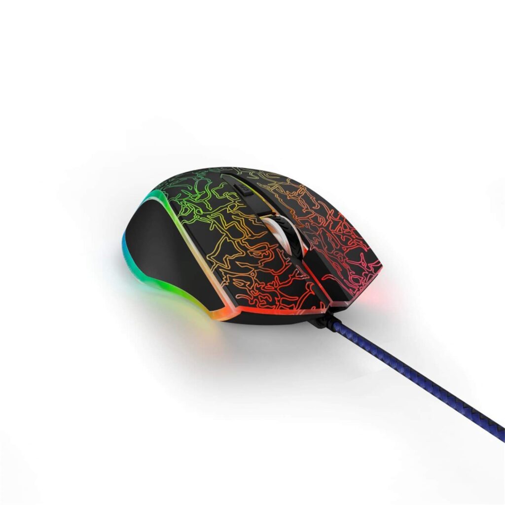 uRage "Reaper 220 Illuminated Gaming Mouse, Adjustable RGB Lighting, up to 4800 dpi Avago Gaming Sensor, 500 HZ USB Polling Rate, USB Wired Gaming Mouse