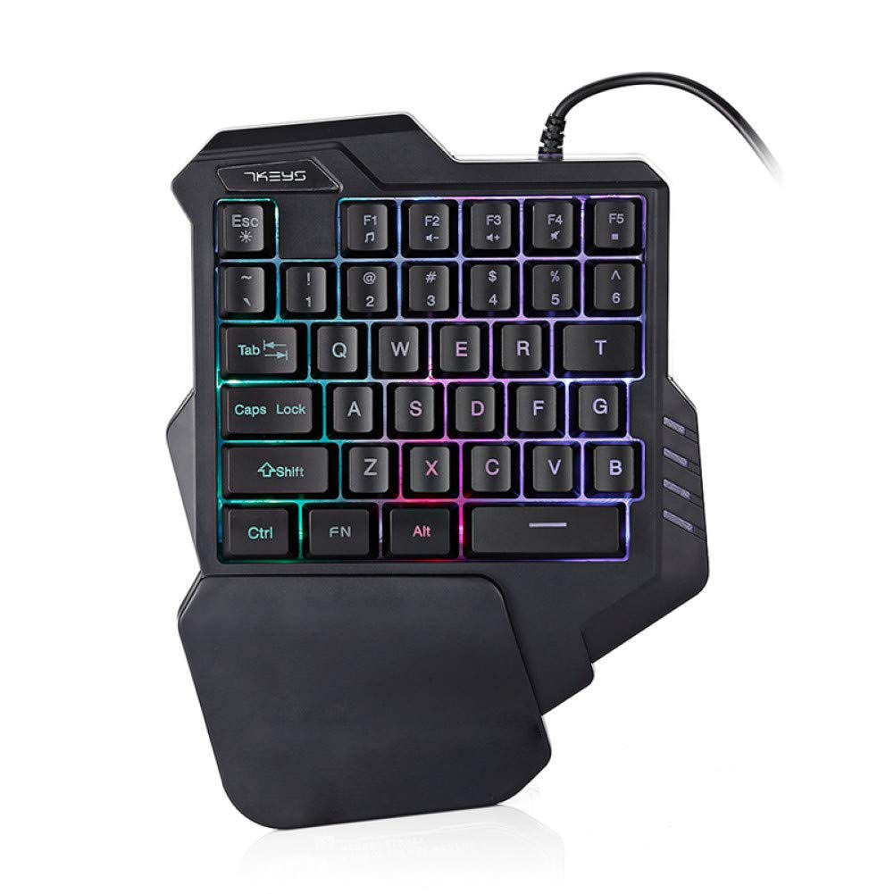 Keyboard Wired Gaming Keypad With Led Backlight 35 Keys One-Handed Membrane Keyboard