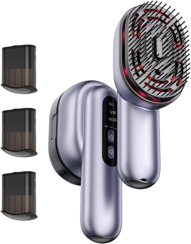 Electric Scalp Massage Comb,Portable Scalp Massager Electric,Unique Essential Oil Atomization Function,Massaging Thescalp While Nourishing Hair,Relieve Head Pressure,Purple