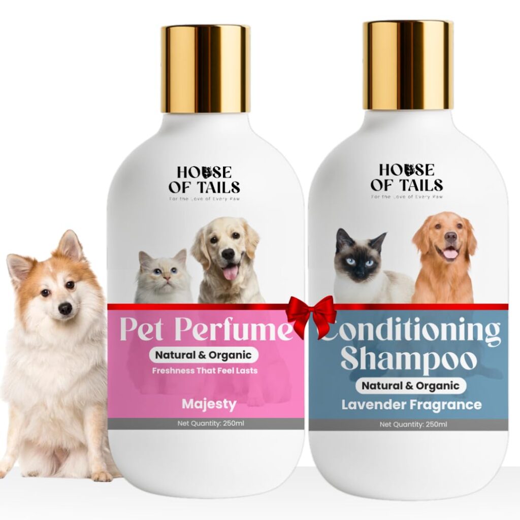 Combo, Long-Lasting pet Perfume Spray for Dogs & Cats removes Bad Odor. Anti-Dandruff, Soothing 2-in-1 Shampoo & Conditioner for Itchy, Dry Skin. Paraben & Sulphate Free.