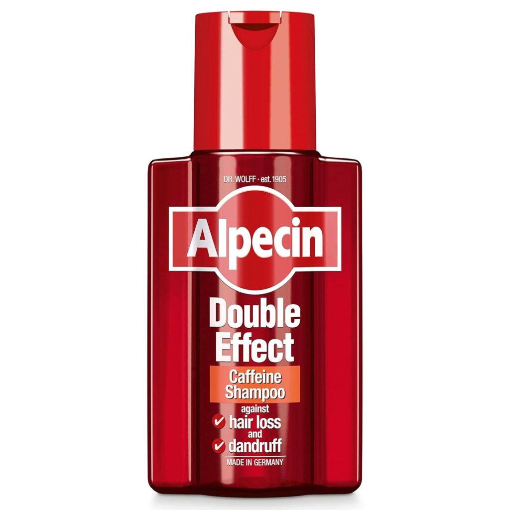 Alpecin Double Effect Anti Dandruff and Natural Hair Growth Shampoo, Energizer for Strong Hair Care, Red, Fresh, 200 ml