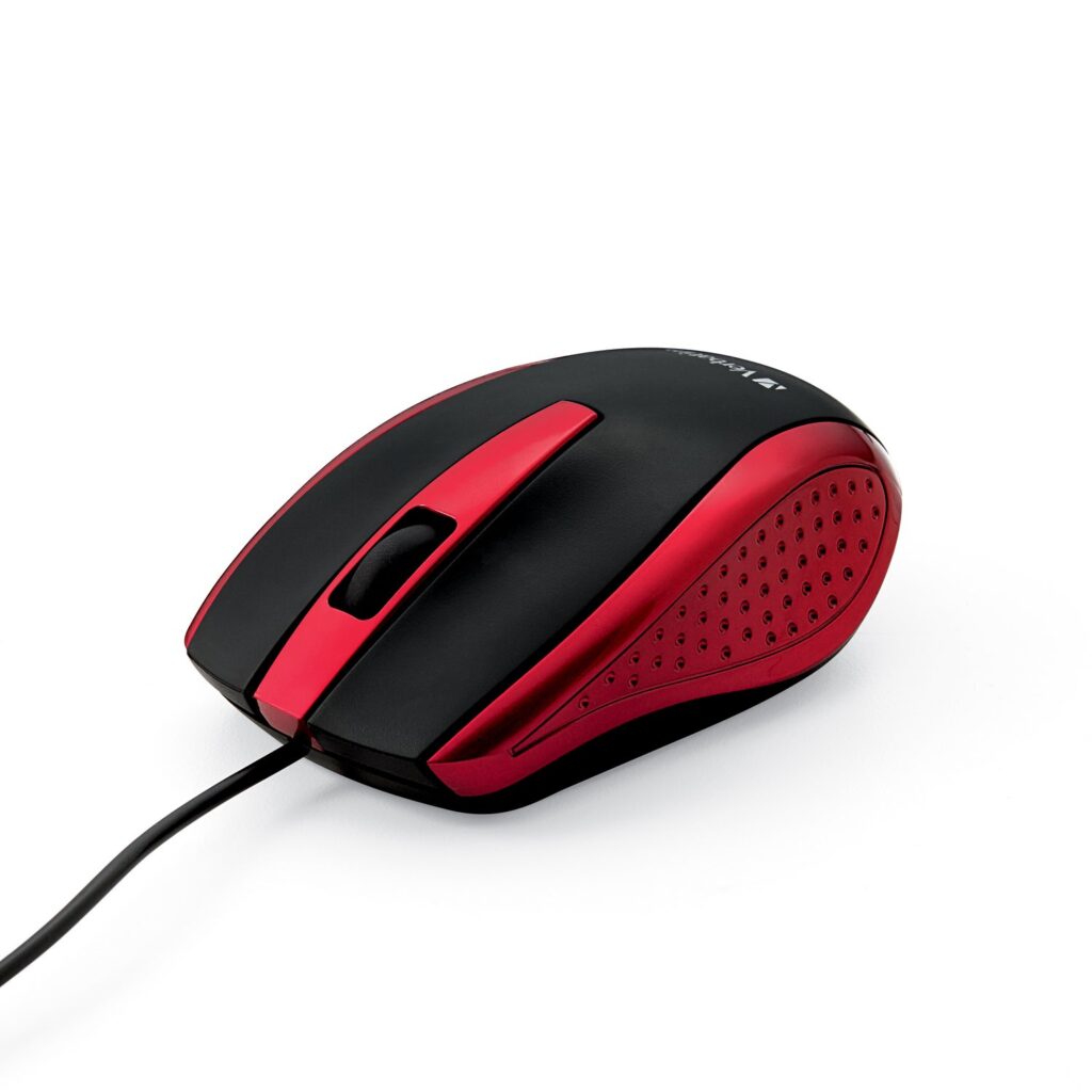 Corded Notbk Optical Mouse Red
