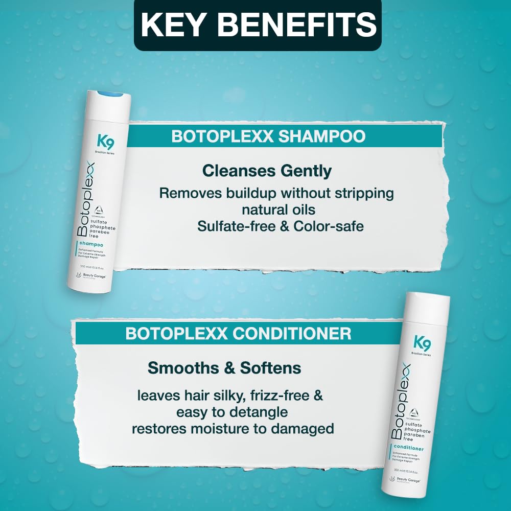 Beauty Garage K9 Shampoo and Conditioner for Women | (300ml + 300ml) Shampoo and Conditioner Combo| Botoplex Sulfate-Free Duo for Frizz Control & Color Care
