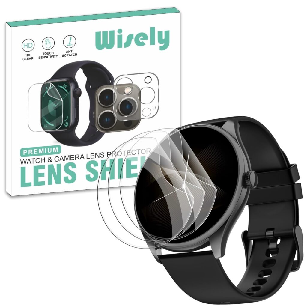 Wisely |3pcs| Screen Guard Protector For Noise Twist 2 Smartwatch |1.43"| Bubble Free, Easy installation kit, HD Clear, Full Cover - NoiseFit Twist 2