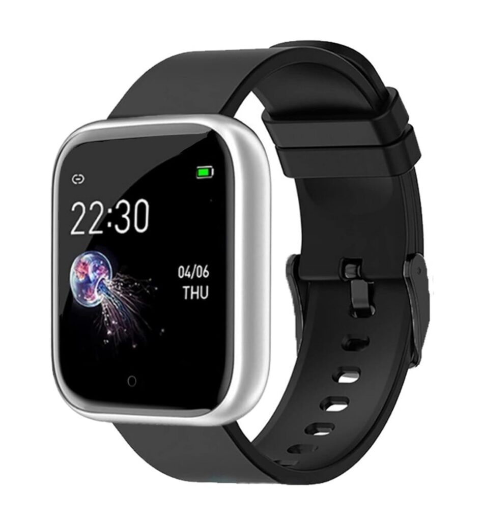 Rambot ( SUMMER OFFER WITH 12 YEARS WARRANTY) Waterproof Smart Watch JB20 For Men Women Fitness Tracker Blood Pressure Heart Rate Monitor For Girls & Boys with K1 Wireless Bluetooth Headset Hand-Free Calling, Sweatproof- SILVER