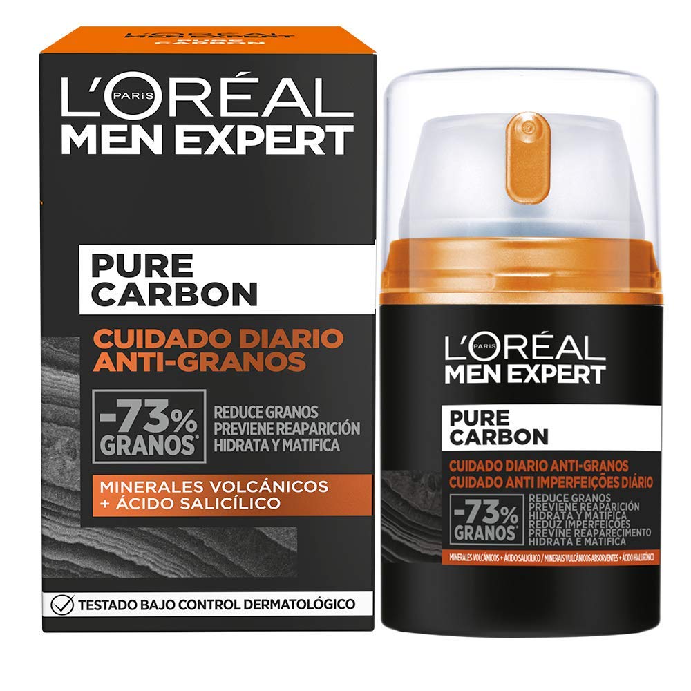 MEN EXPERT pure charcoal cuidado diario antigranos 50 ml